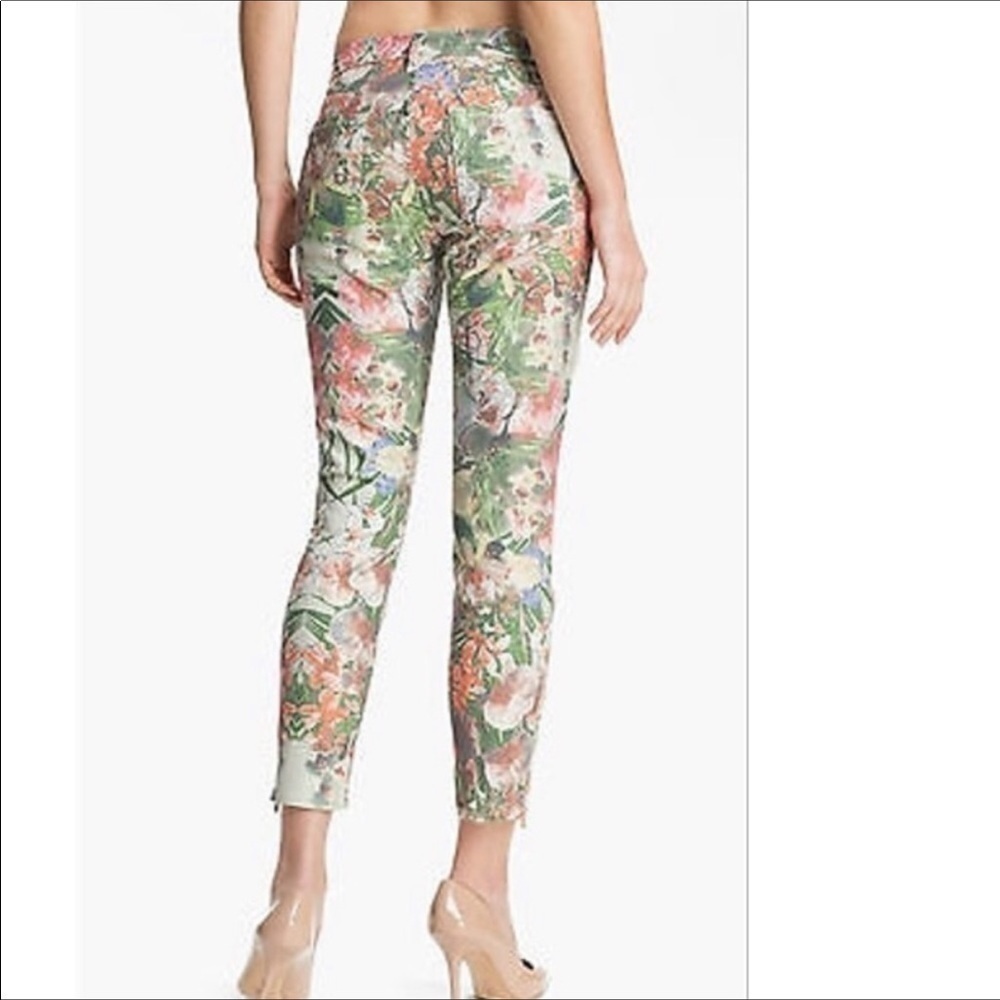 7 FAM The cropped skinny in Tropical palms print